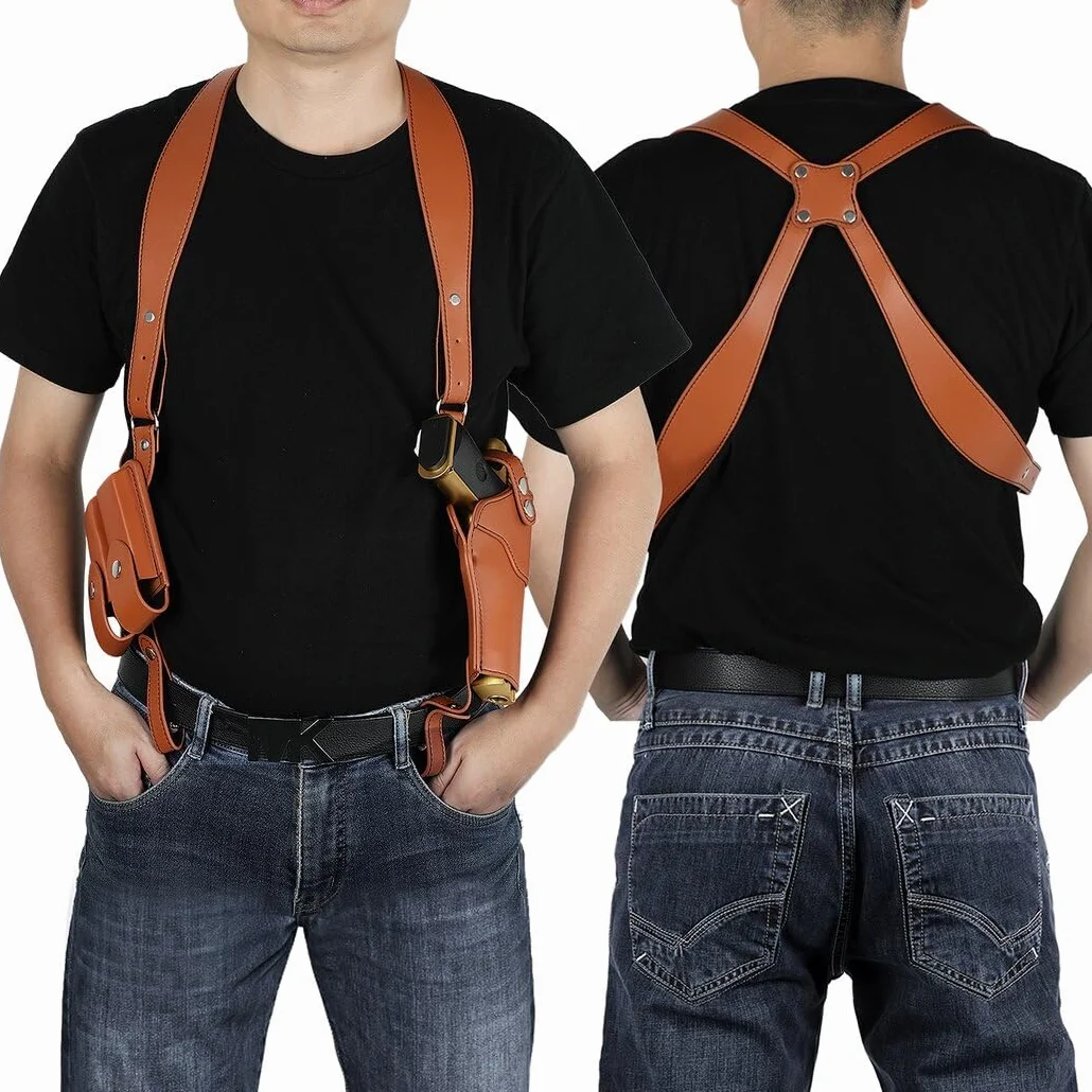 Generisch Funda universal vertical para hombre: funda de hombro oculta de piel J1462753VWP