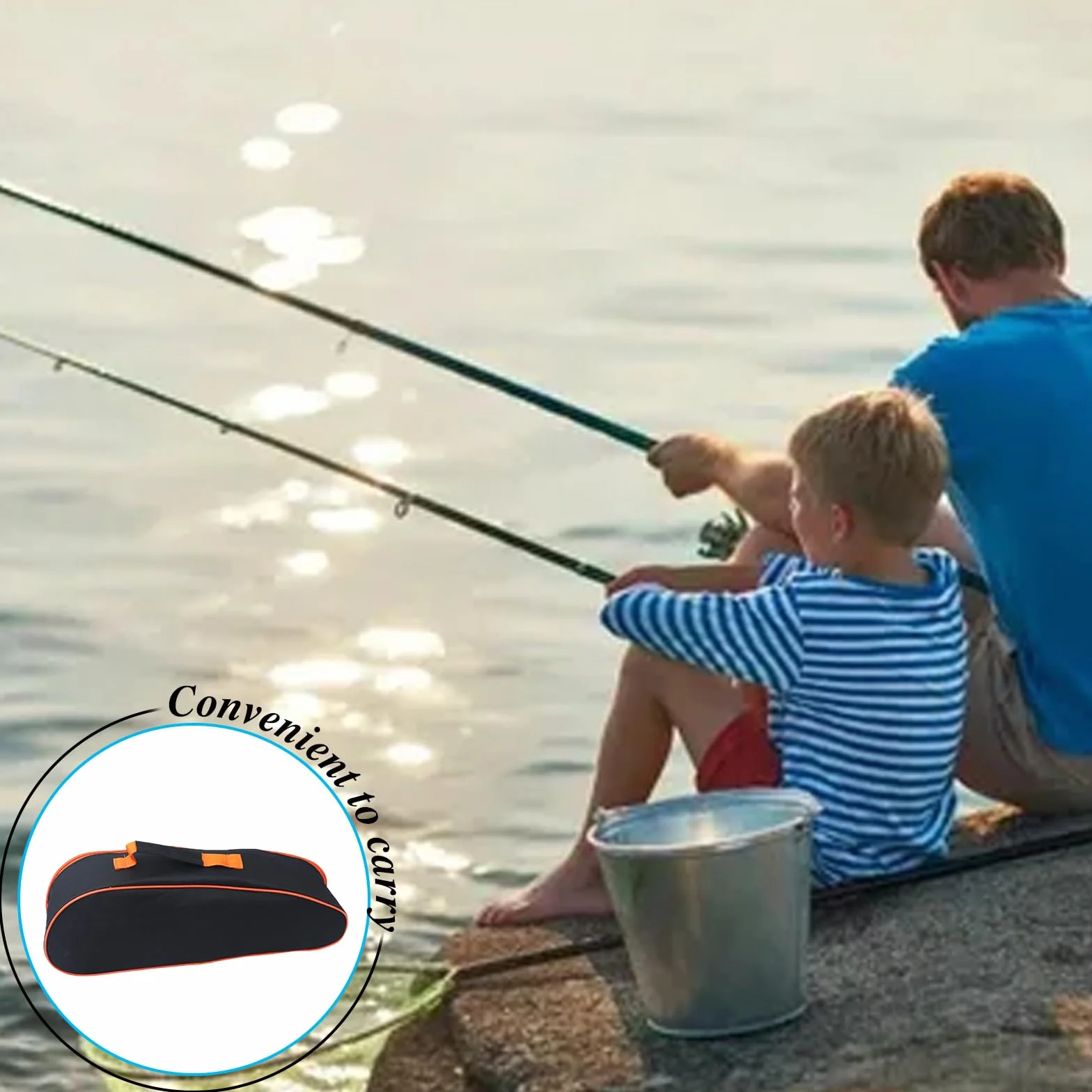 Juego de pesca completo para principiantes, para niños, 1,5 m, con carrete, caja de cebo azul, caña de pescar telescópica y bolsa de transporte, set de accesorios de pesca para principiantes
