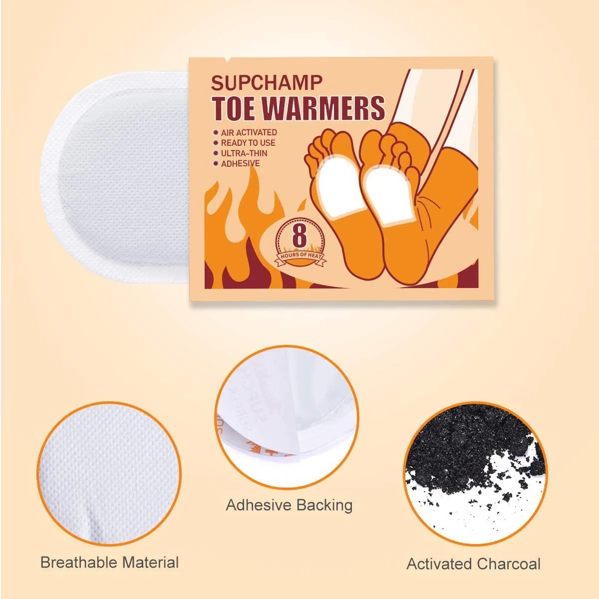 Calentadores de Dedos de los Pies Desechables – 10 o 40 Pares de Calentadores Adhesivos para Pies, Almohadillas Térmicas para Zapatos y Botas, Activación por Aire para Senderismo, Esquí
