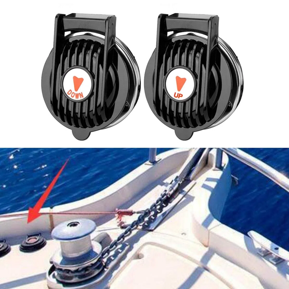 Interruptor de pie de molinete, un par Interruptor de pie de molinete universal marino Interruptores de cabrestante de ancla de barco de arriba y abajo