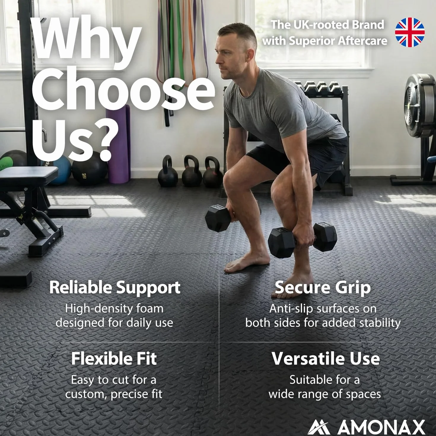 Amonax Suelo Gimnasio Moqueta Puzzle Esterilla Fitness Tatami Baldosas Piso Garaje