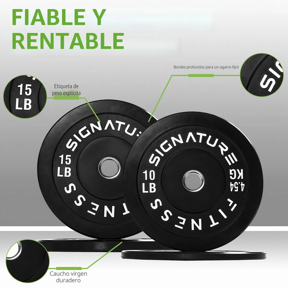 Fitvids Bumper Plate, Olympische Hantelscheiben mit Stahlnabe, 5,1 cm, 1 Paar