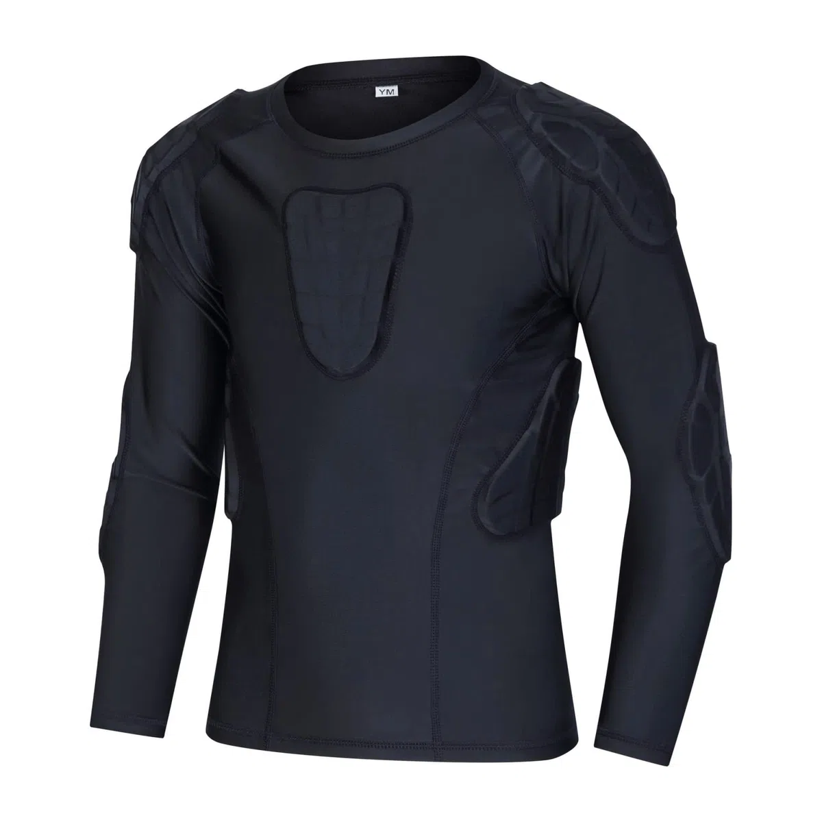 Hotfiary Kids Youth Camisetas Acolchadas de Protección Pantalones Cortos para Fútbol Paintball Béisbol, Camisetas Acolchadas de Compresión de Manga Corta/Larga Rib Heart Guard Protección del Esternón