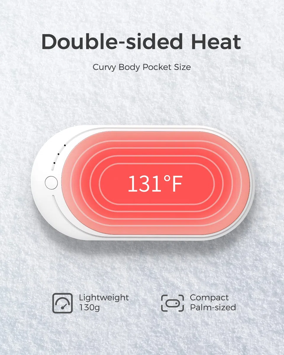 Ocoopa - Calentador de Mano Recargable (5200 mAh, eléctrico portátil Powerbank, Ideal para Deportes al Aire Libre, Caza, Golf, Camping, Regalo Caliente para Mujer y Hombre