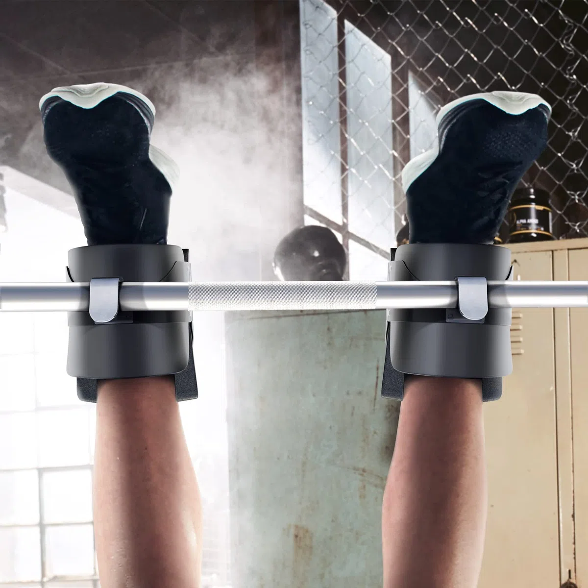 Gorilla Sports Botas de Gravedad para Inversión, Ganchos de Acero, Cierre de Seguridad, Compatible con Barras de 30 mm