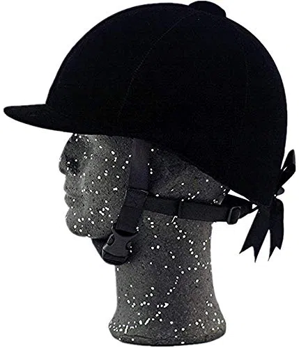 TentHome - Bomba de equitación transpirable, cómoda, de terciopelo negro, mixta (56 cm)