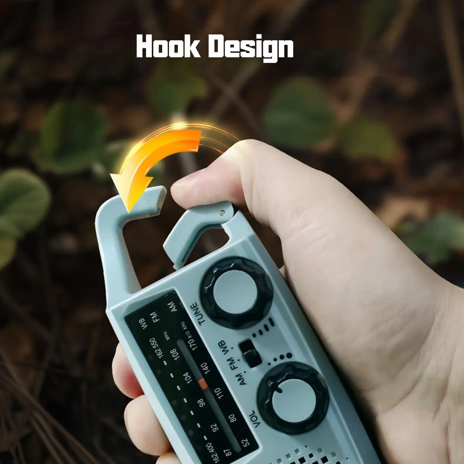Radio de Emergencia Portátil, FM/Am Emergency Radio con Solar Recargable y Dinamo con Manivela con Linterna LED 2000mAh Powerbank SOS Alarma USB para Camping al Aire Libre