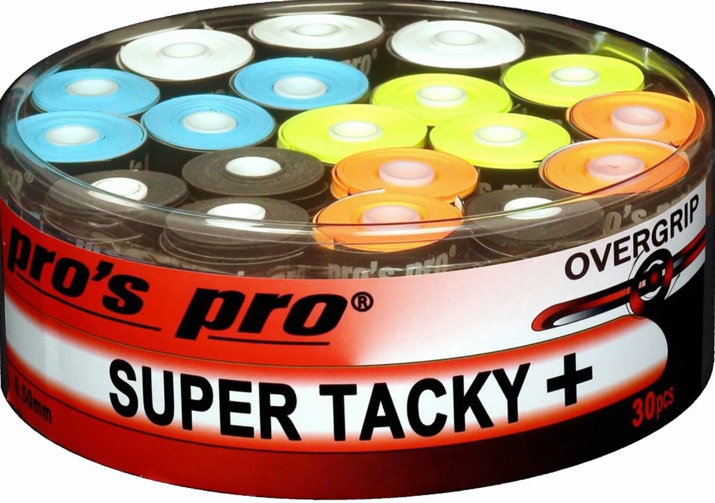 Generisch Overgrip Super Tacky Tape Plus Juego de 30 bandas de agarre para tenis, multicolor