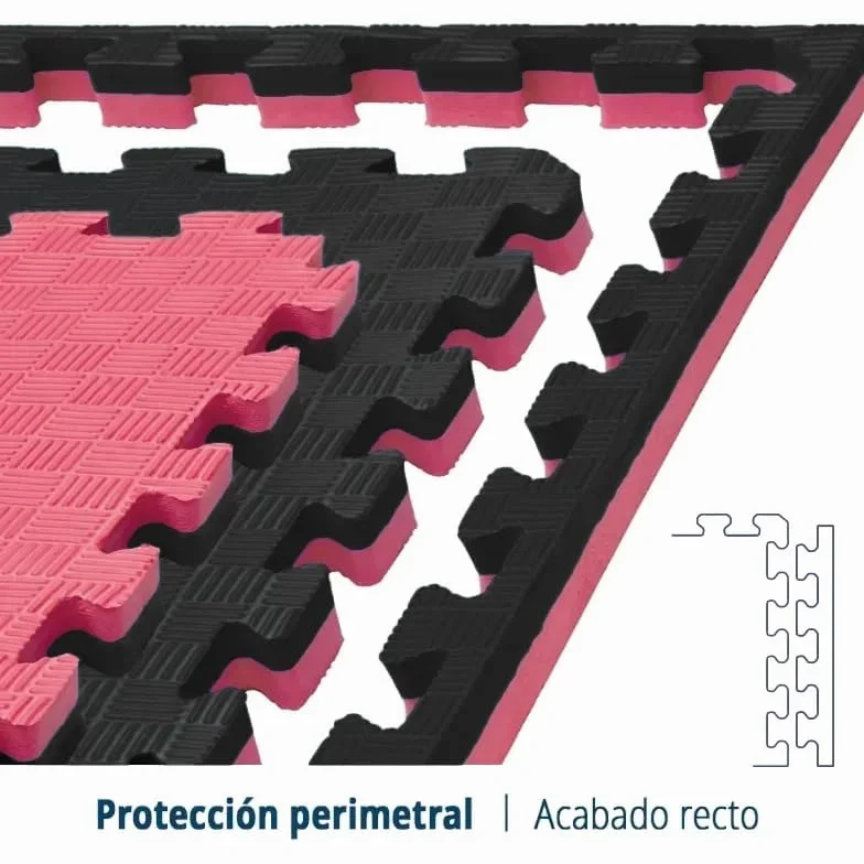 Artatami® Tatami Puzzle 1x1x40 mm Rojo - Negro【1 Unidad】 Profesional Alta Densidad EVA – Tatami 4 cm para Judo, BJJ, MMA y Lucha – Suelo Artes Marciales Antideslizante Premium