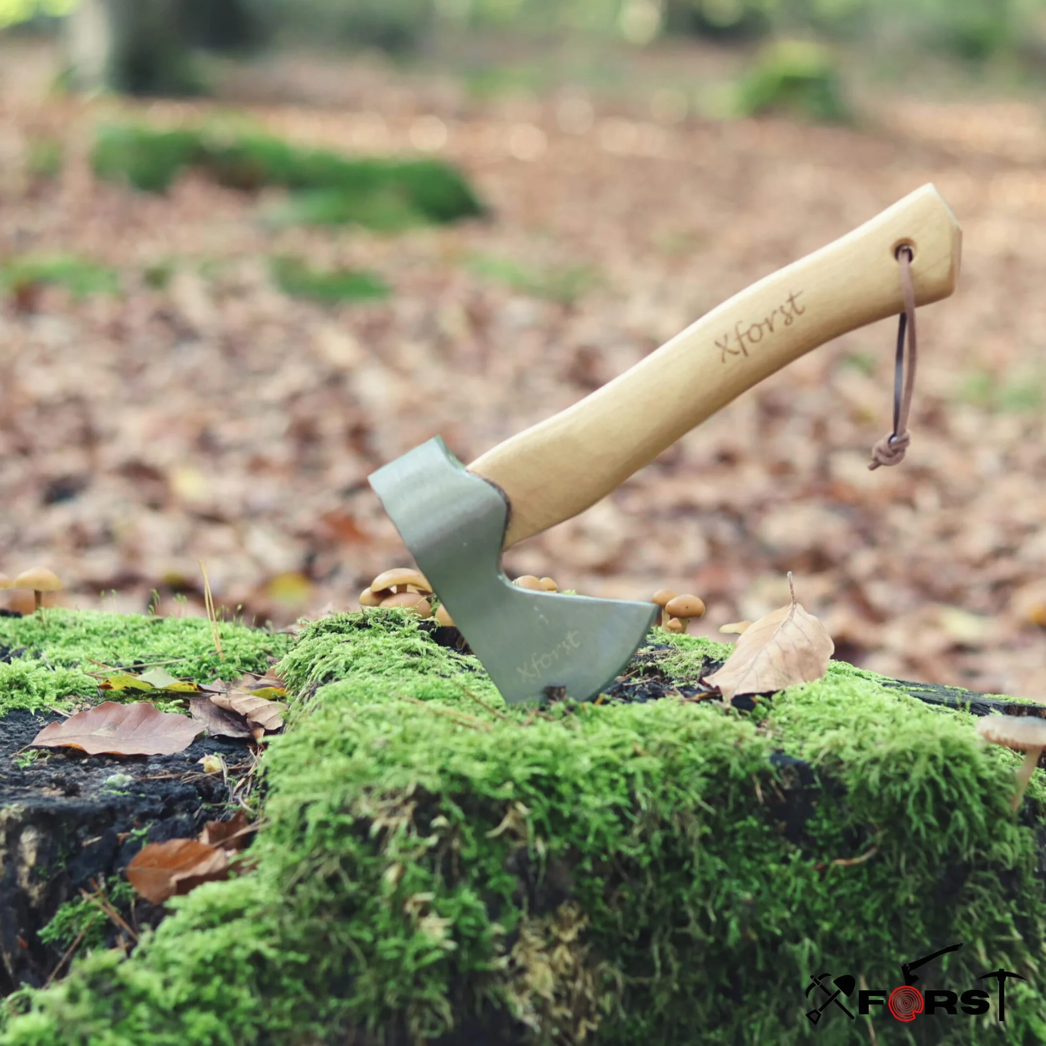 Xforst Pack: Hacha AG1 + Sierra Plegable FS24 – Combinación Outdoor, Camping, Bushcraft y Jardinería