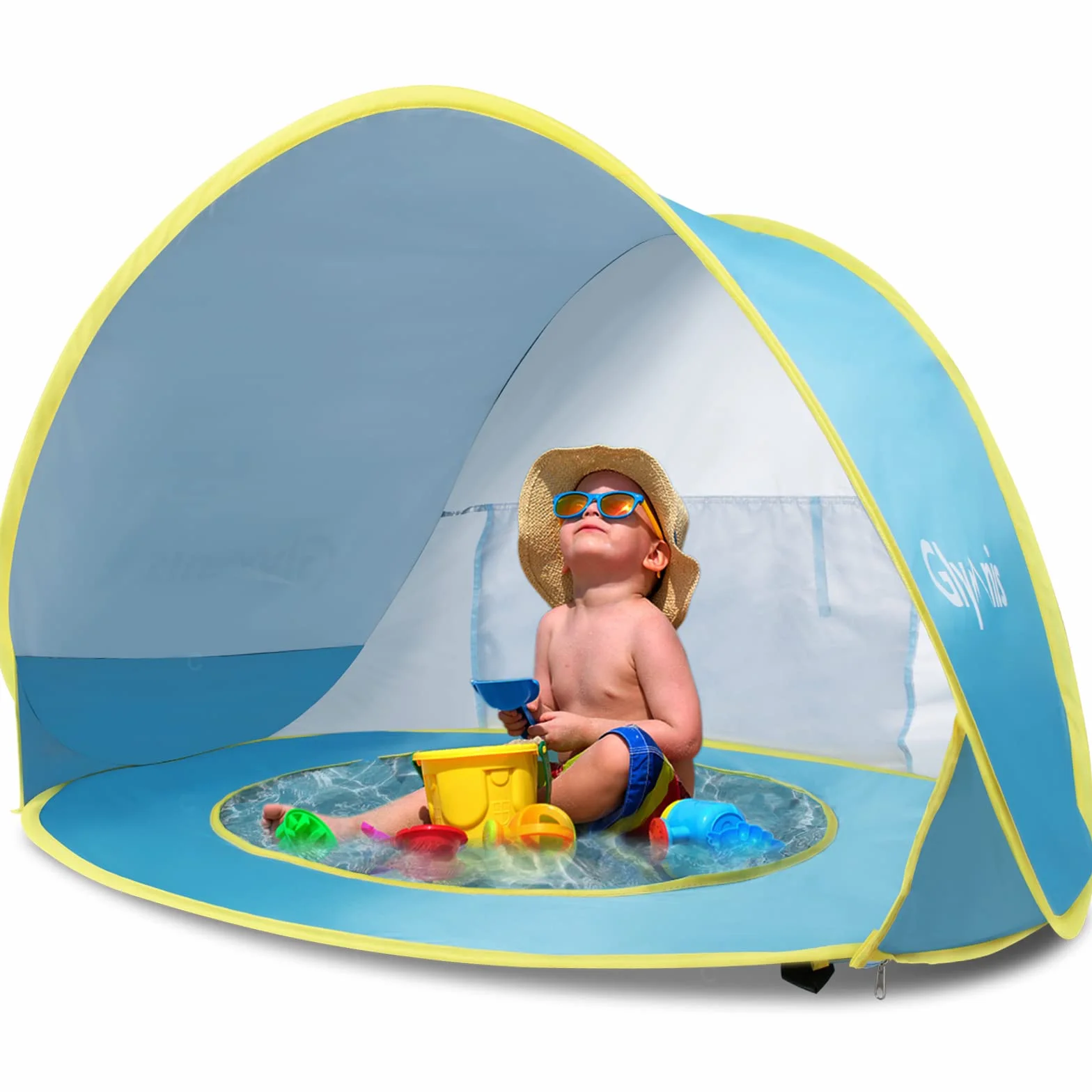 Pop up Tienda de Bebé con Piscina Protección Sol Anti UV 50+ 120x80x70cm