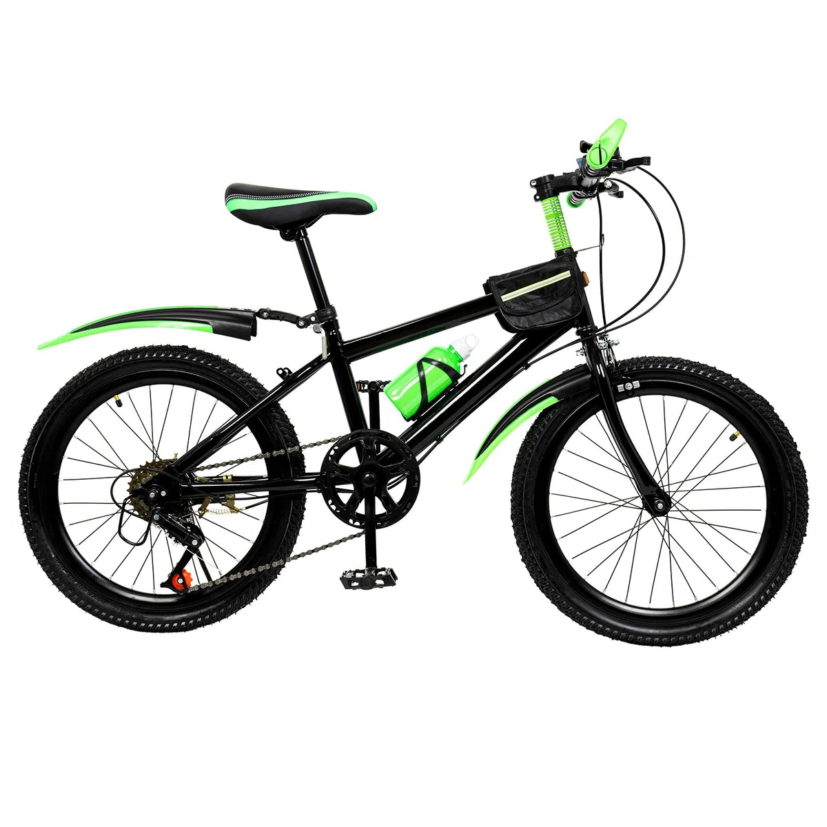 Bicicleta de Montaña de 20 Pulgadas y 75 kg de Capacidad de Carga, Hardtail MTB Marco de Acero al Carbono, Freno en V, Bicicleta de Montaña de Altura Ajustable, Guardabarros