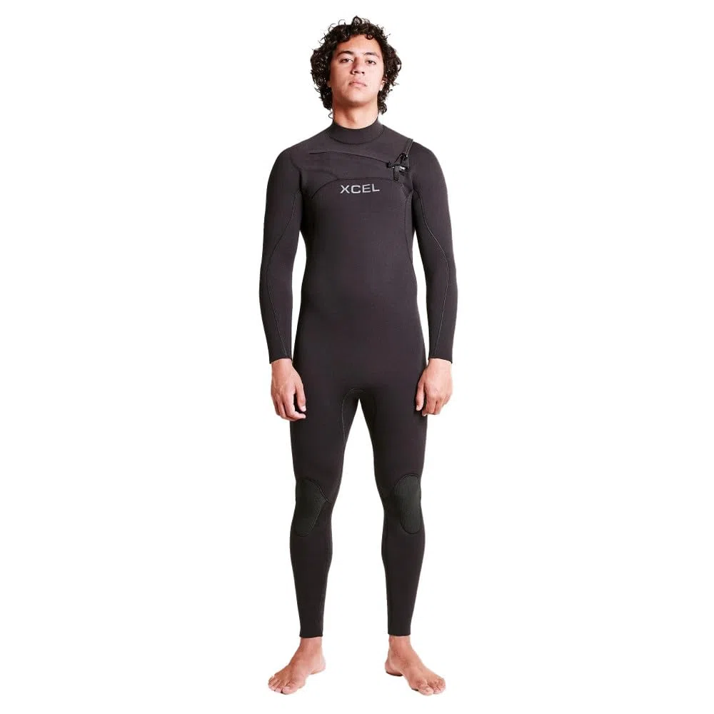 XCEL 2025 Hombres Comp + 4/3mm Chest Zip Neopreno MN43CPC4 - Black