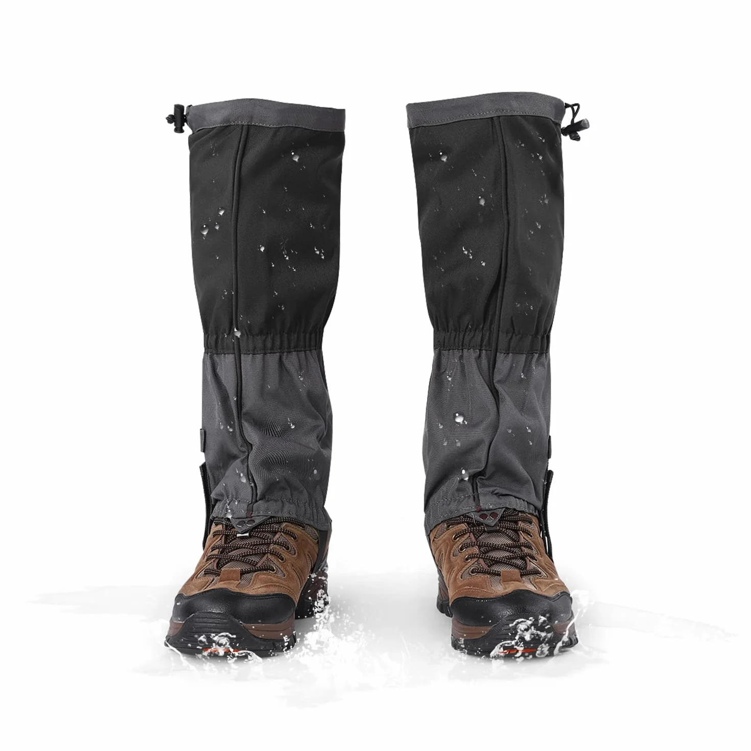 Polainas para Piernas de Nieve, 1 Par de Polainas Impermeables de Tela Oxford para Exteriores, a Prueba de Viento, para Senderismo, para Raquetas de Nieve, Escalada, Esquí, Motociclismo(Negro)