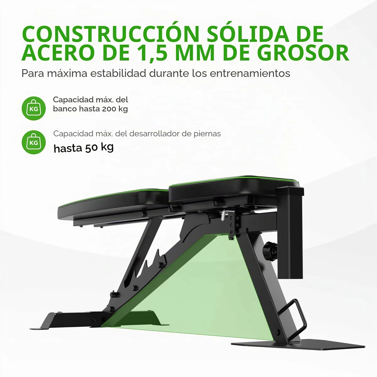 Tunturi Uni UB60 Utility Bench Oblicuo Banco, Negro, 1
