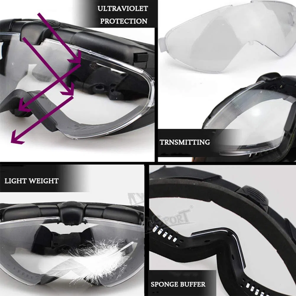 Gafas Antivaho para Airsoft Y Paintball Tácticas para Montar en Casco, Ciclismo, Resistencia, Ventilador Incorporado, Gafas de Protección Uv, Gafas con Lentes de Pc para Caza Al Aire Libre/Ta