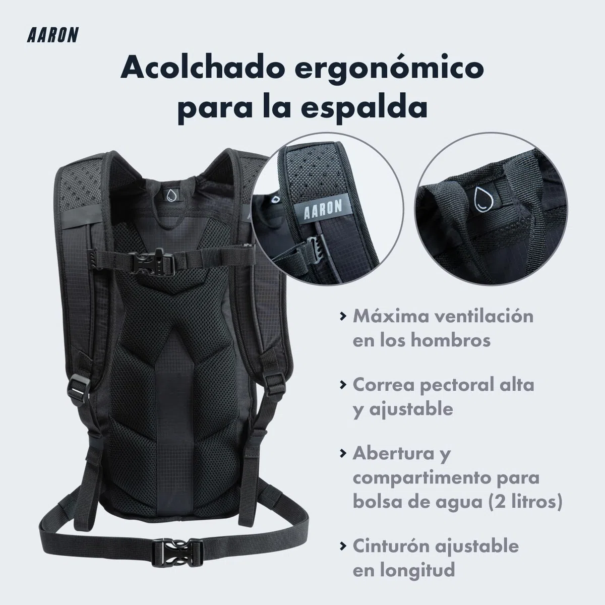 AARON Mochila pequeña y de esquí, mochila de bicicleta de montaña de 8 l, impermeable con protección contra la lluvia, mochila de senderismo pequeña para hombre y mujer