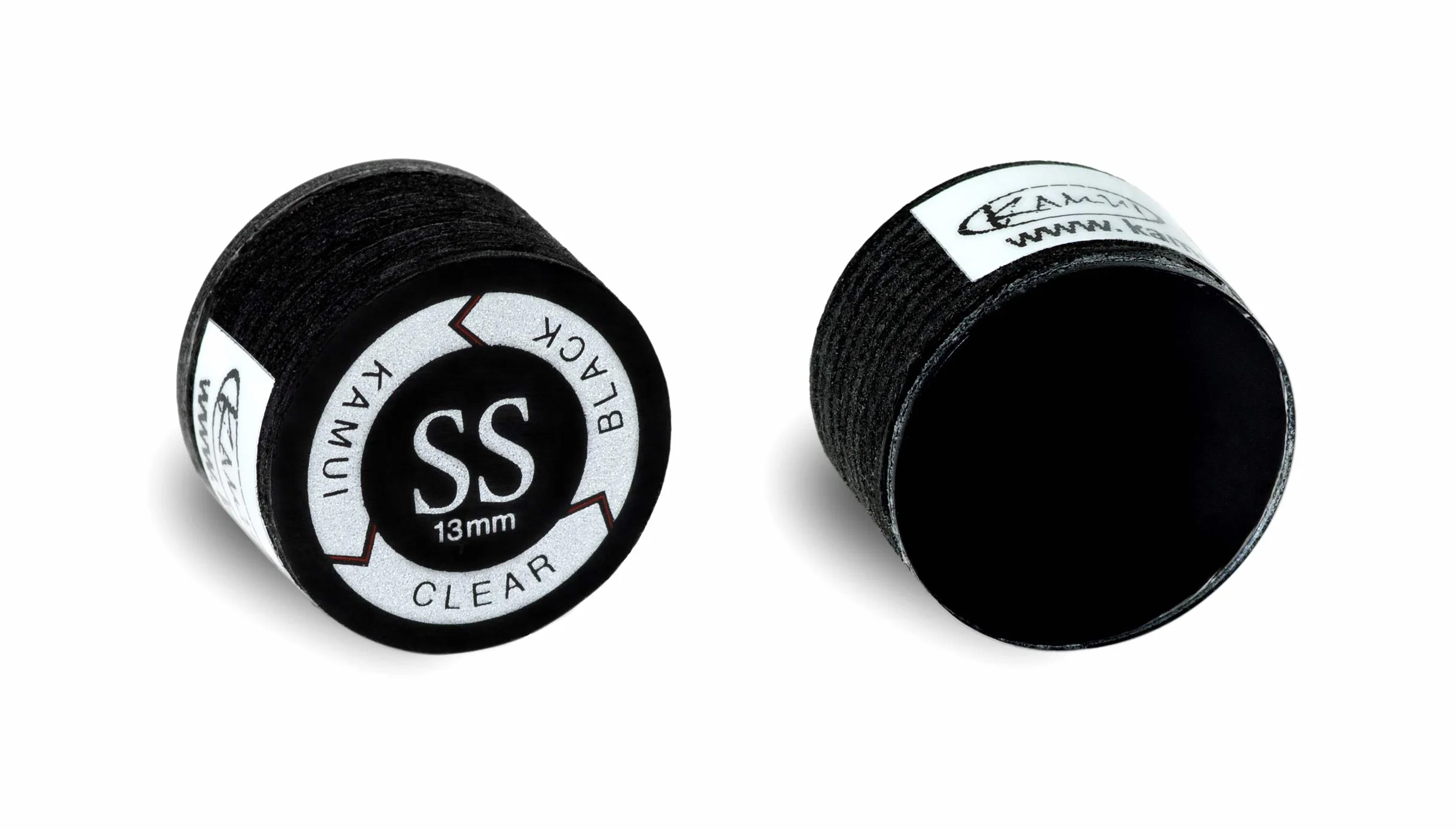 KAMUI Punta de taco de billar laminada negra transparente – 1 pieza (súper suave, 13 mm)