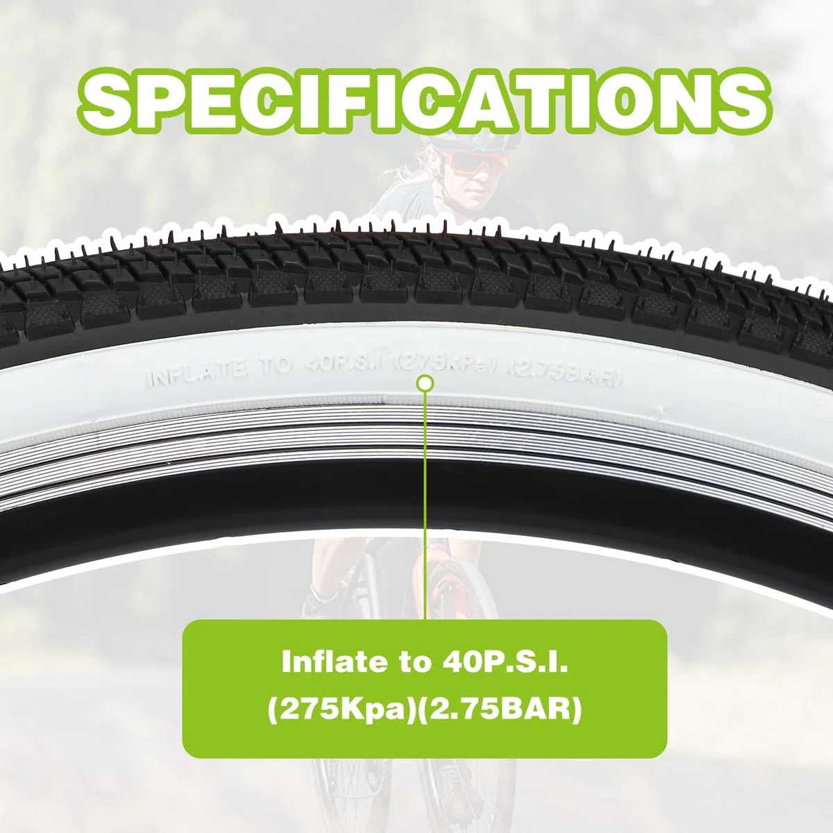 1/2 Set 26x1.75 pulgadas MTB Fahrradreifen+ 26x1.75/2.125 Zoll Fahrradschlauch + 2xReifenheber Fahrradmantel MTB Bike Tires Reifen für Mountain Bike/Citybike / Rennrad
