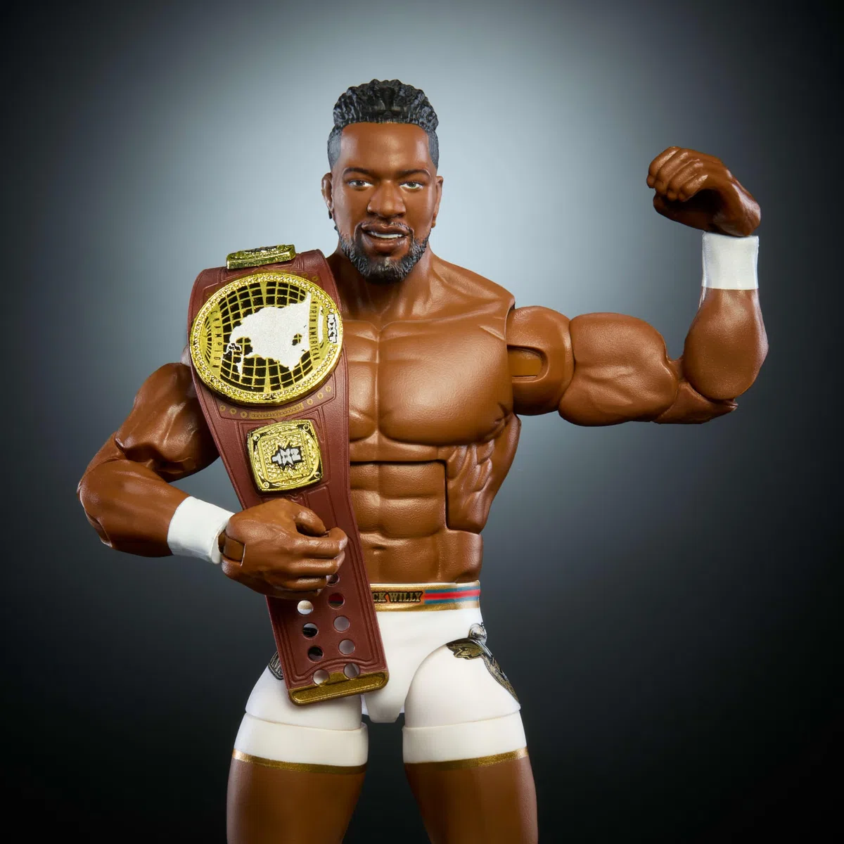 Mattel WWE Elite Series113 Trick Williams Figura de acción y accesorios, figura coleccionable de 15,24cm con 25 puntos de articulación y manos intercambiables, JCH91
