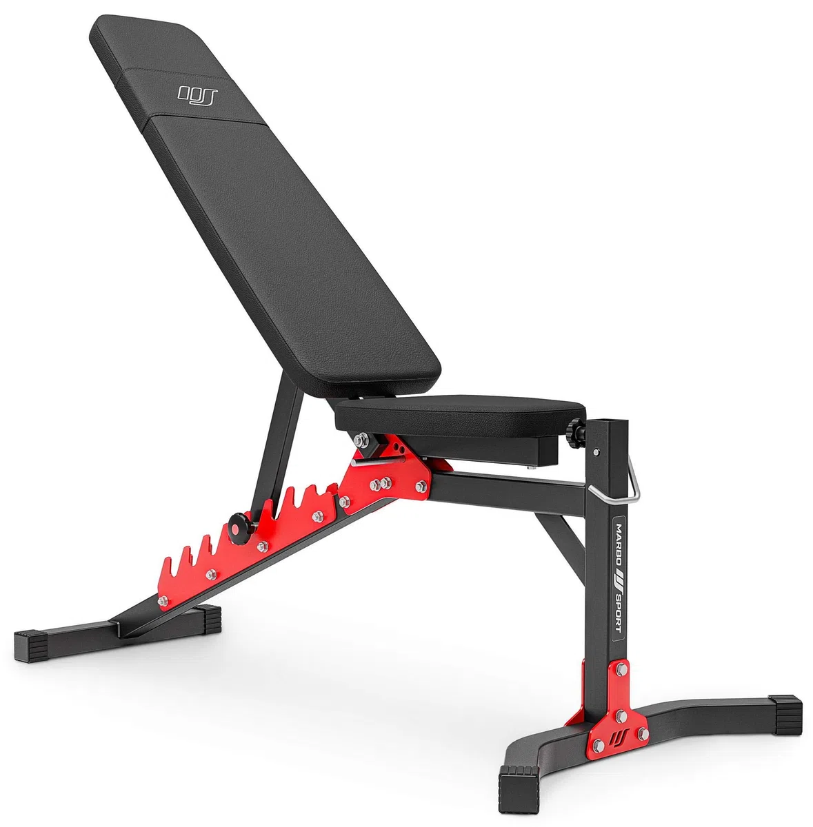 Marbo Sport Set MH25_162KG_Kier 2.0 | Banco de Pesas Ajustable + Soporte de Pesas MH-S201 + Entrenador de piernas + jalón Lateral + Banco Scott + Barra/Juego de Placas de Pesas 113 kg| Made in EU