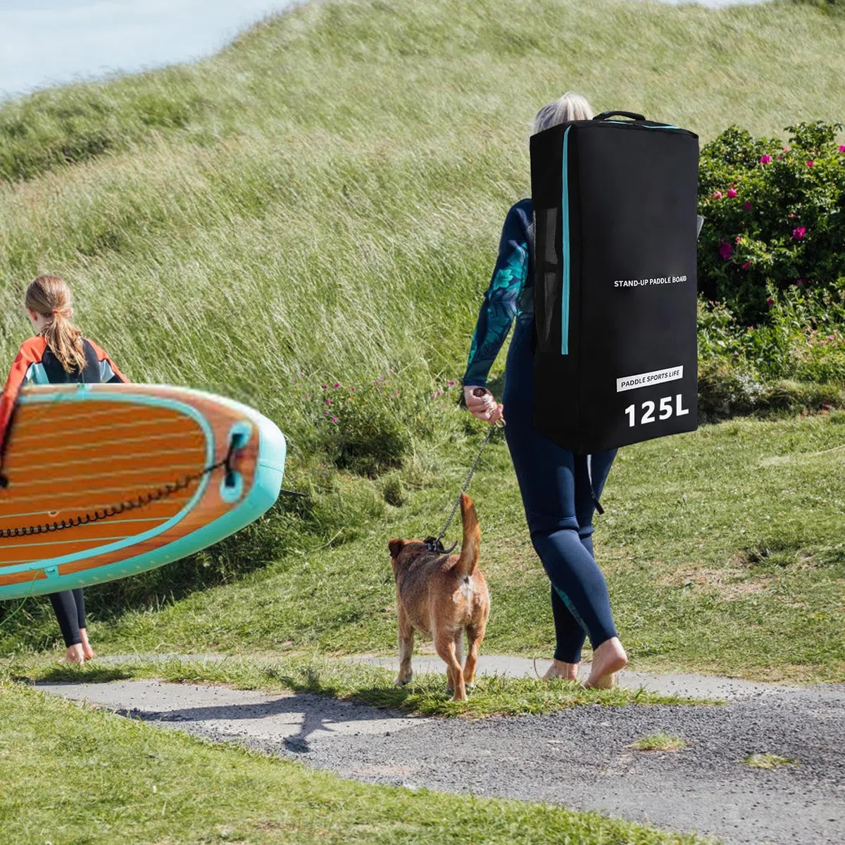 Mochila para Tabla Paddle Surf, Bolsa Inflable para Tabla De Surf, Mochila De Viaje De 125L con Funda Acolchada De Espuma para Tablas De Paddle Surfs Inflable