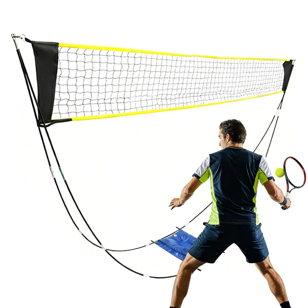 Red de voleibol | Equipo ligero plegable | Red de tenis de bádminton plegable para entrenamiento deportivo | para práctica en el patio trasero, camping, playa, parque, cancha, gimnasio