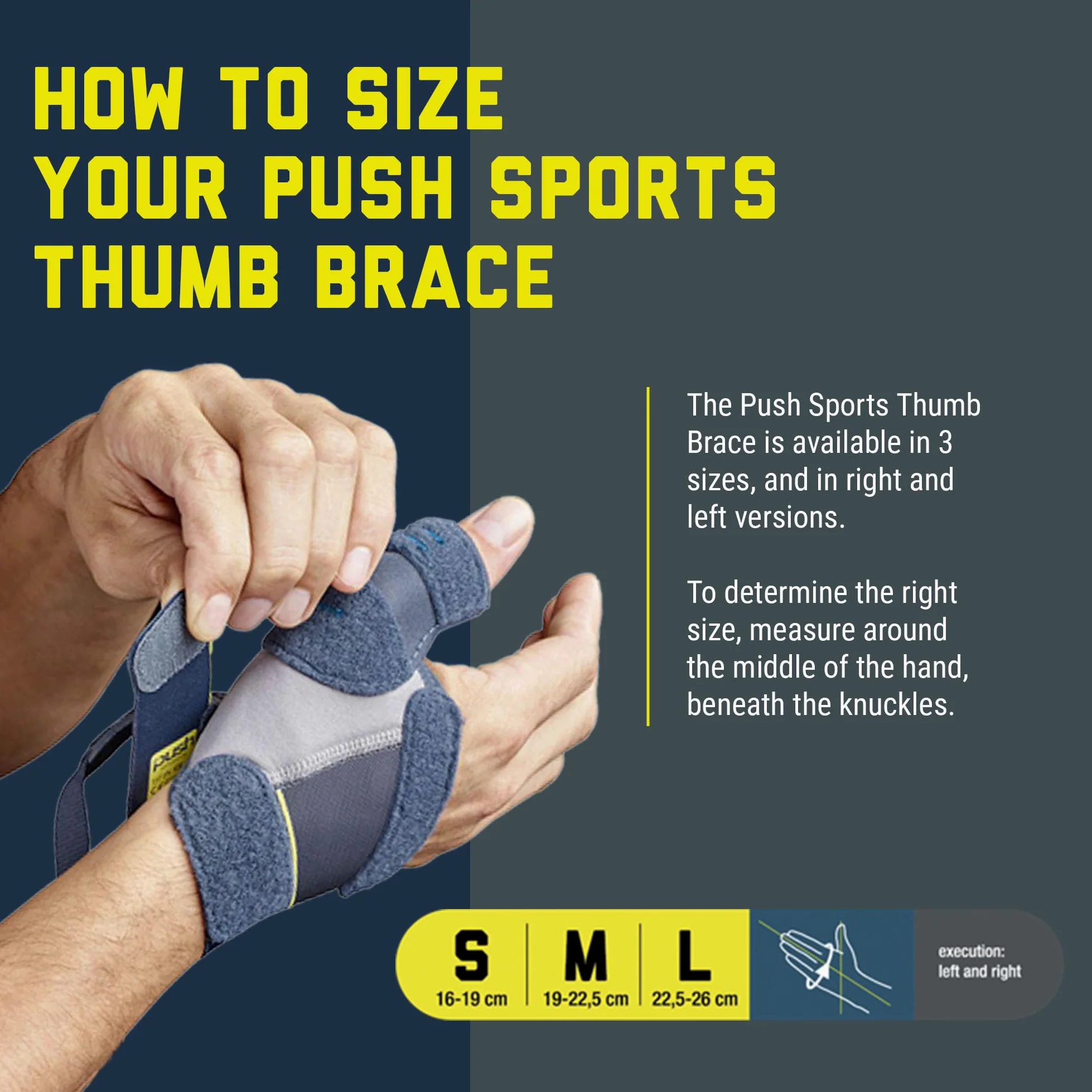 Push Sports Soporte para pulgar para esquiadores, ruptura parcial o inestabilidad de la articulación MCP-1