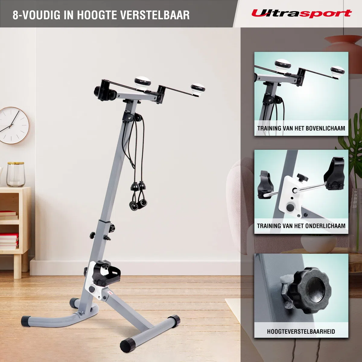 Ultrasport Senior Fitness, Vitality Trainer, Senior F-Bike, Mini Cross Trainer, Recumbent Exercise Bike, Foldable