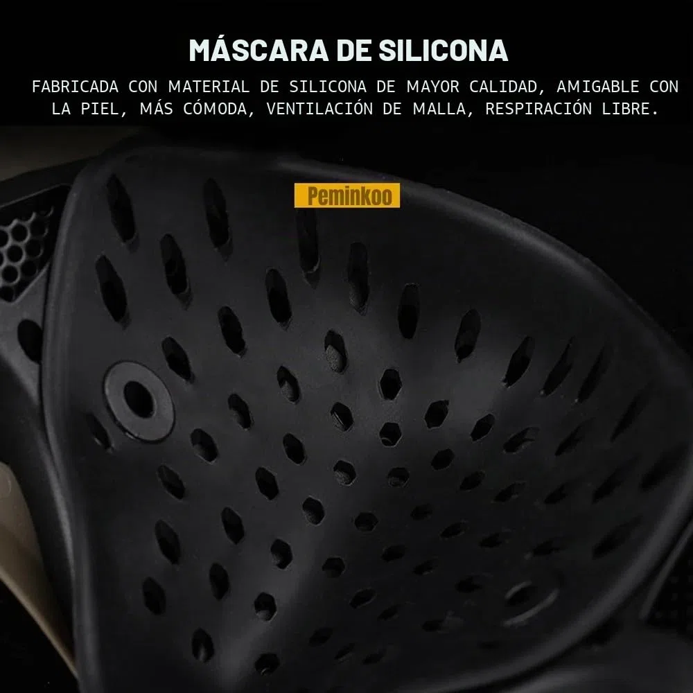 Peminkoo Máscara táctica de Media Cara para Paintball Airsoft máscara Protectora de escorpión diseño Interior de Silicona máscaras de Cosplay Transpirables