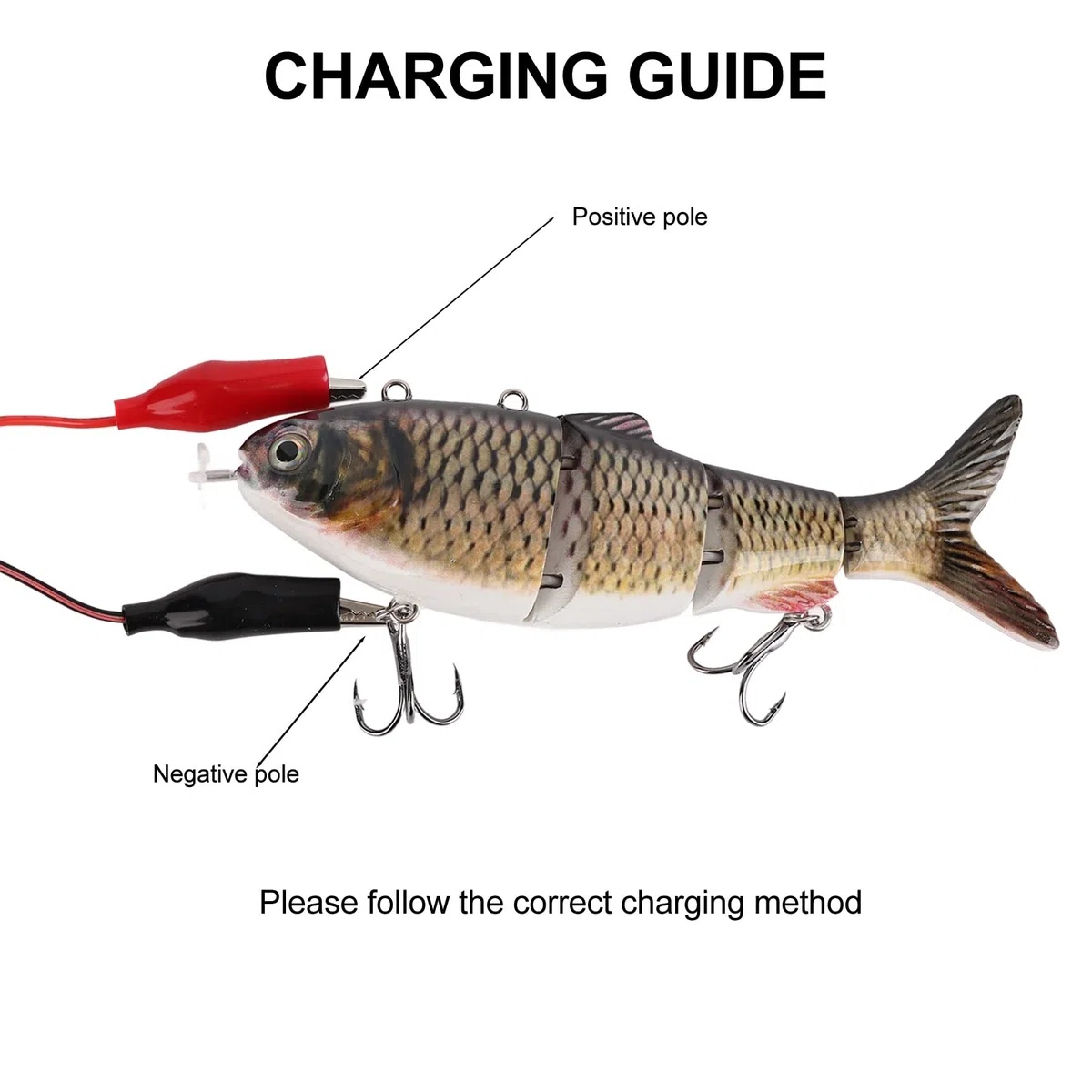 Señuelo de Natación Robótico, Señuelo de Pesca Eléctrico con Luz LED, Wobbler Recargable por USB, Cebo de Natación Multiarticulado, Señuelos de bajo Duro para Aparejos de Pesca