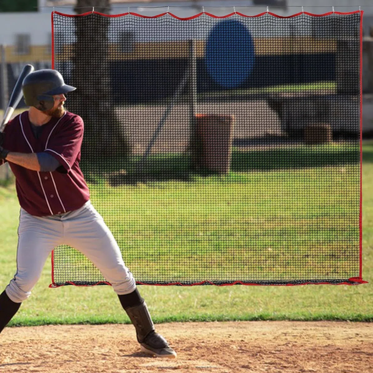 Red de bateo de béisbol, red de práctica de bateo resistente, red de bateo de béisbol plegable, red de rebote duradera para lanzar pelotas de patio, red de entrenamiento portátil para campo