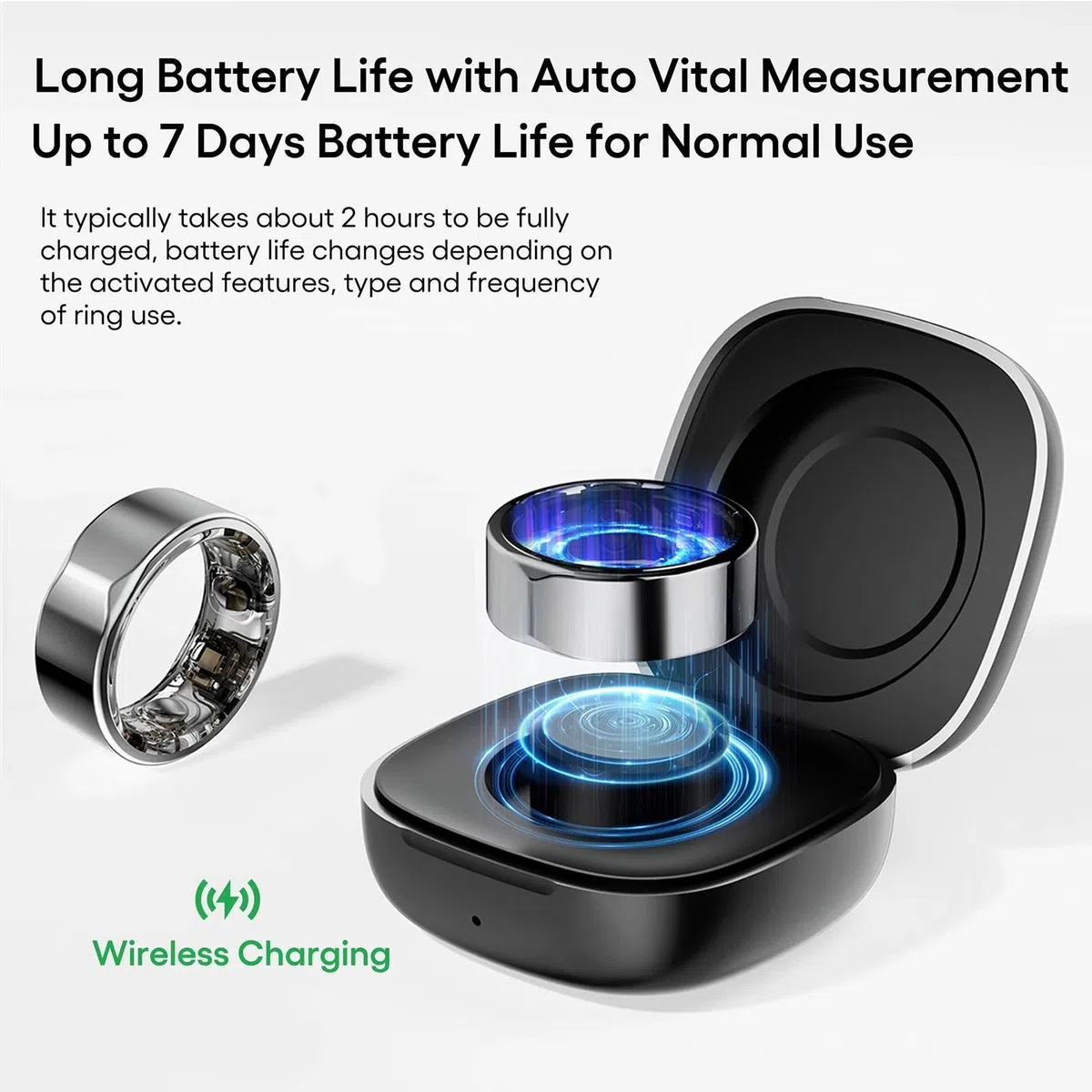 Anillo inteligente de monitoreo de salud con oxígeno en sangre, seguimiento del sueño, impermeable, para hombres y mujeres