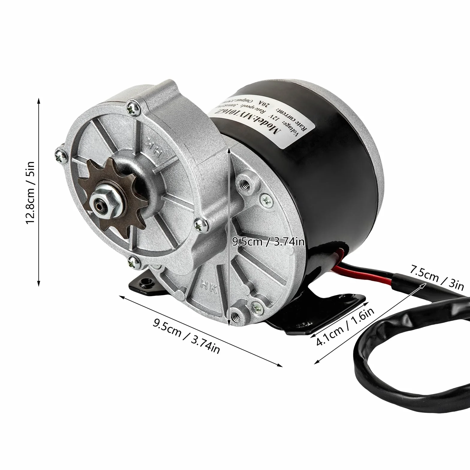 Motor eléctrico para reducción de velocidad, motor eléctrico de reducción de 12 V, 250 W, motor eléctrico de engranaje de CC cepillado, motor de engranaje para ciclomotores, bicicletas, scooters