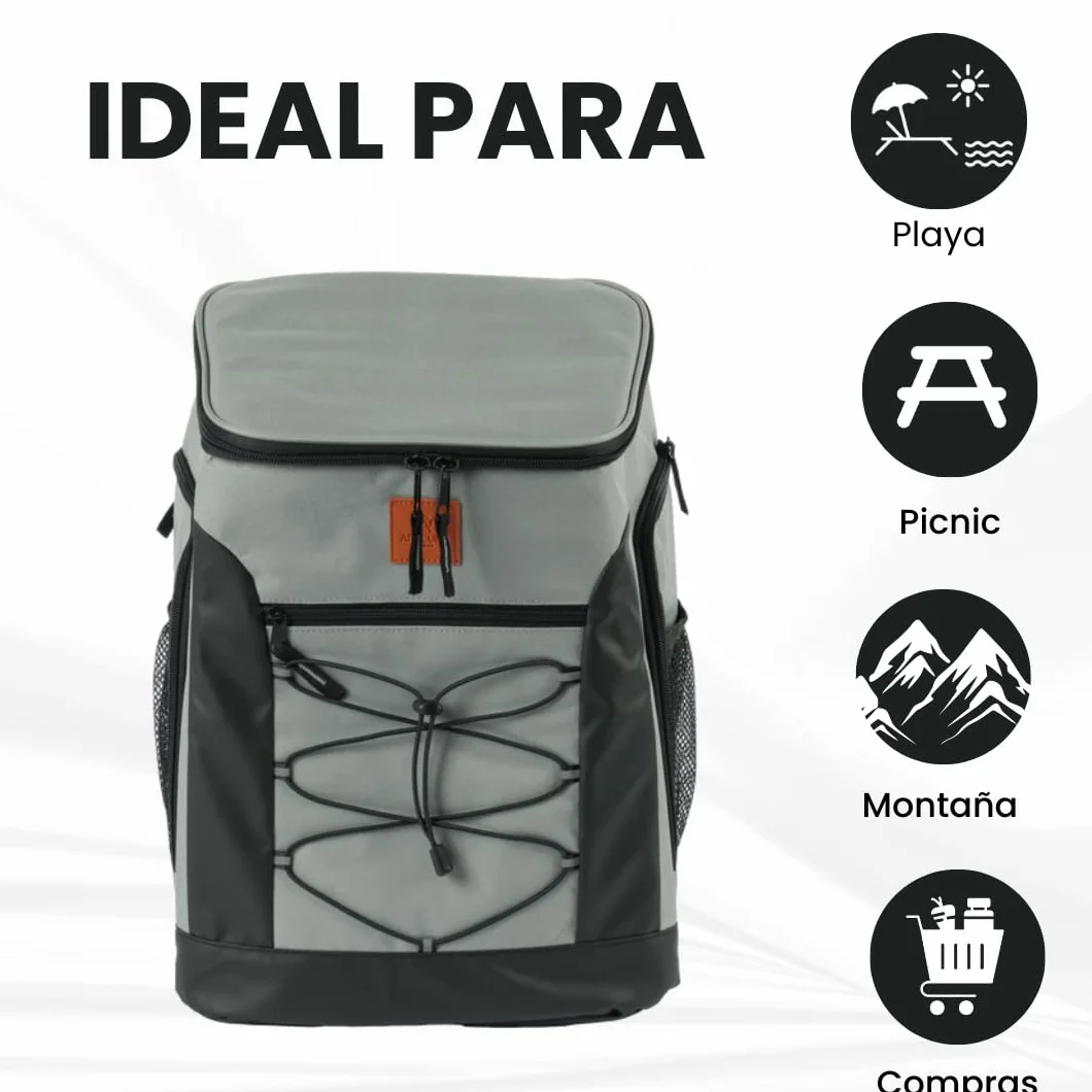 Mochila Nevera 28L Impermeable, Bolsa Térmica Isotérmica Portátil para Playa, Picnic, Camping y Excursiones