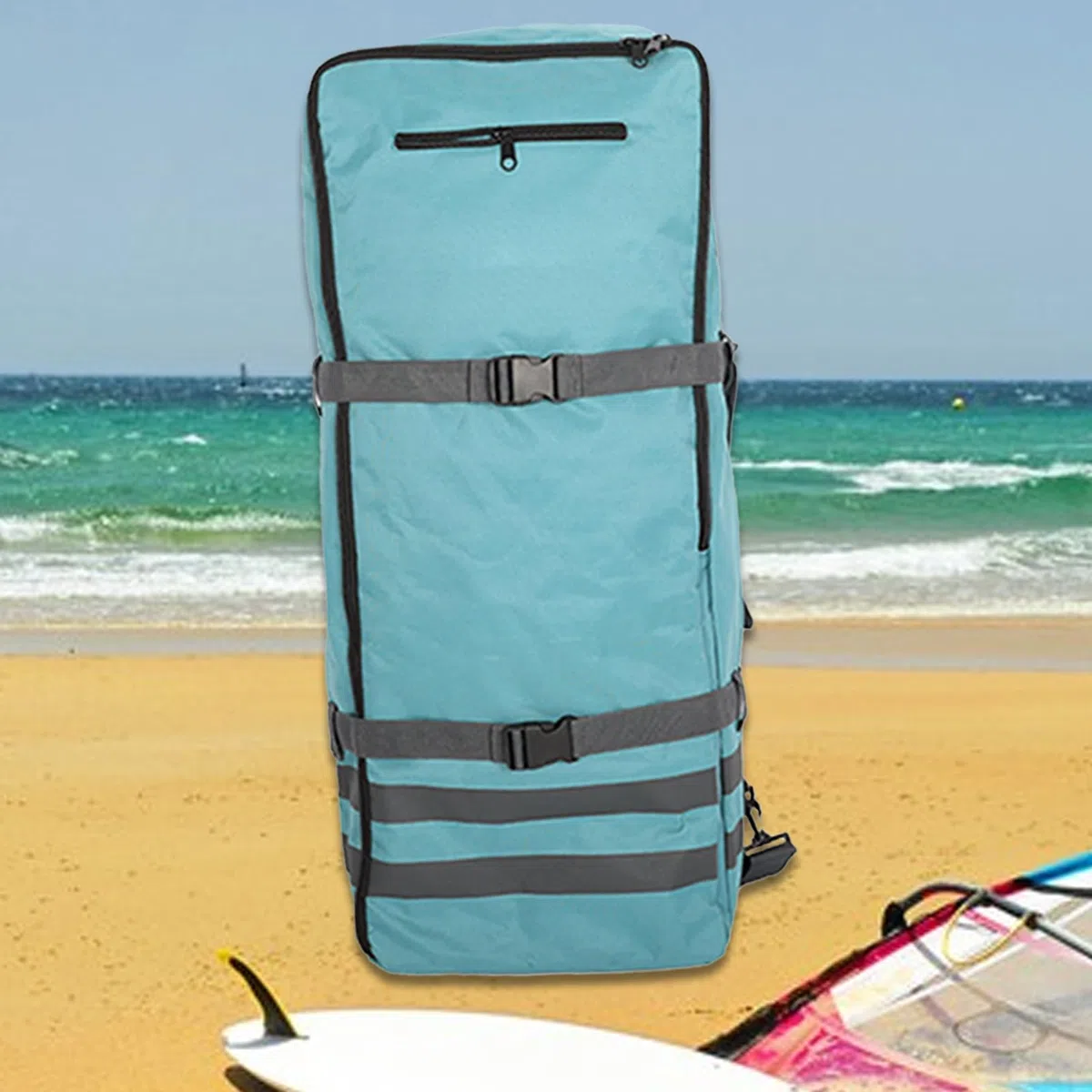 Mochila Transporte Tablas Paddle Surf Fabricada En Nylon Impermeable De Alta Resistencia Con Gran Capacidad 84L Diseño Ergonométrico Correas Ajustables Para Aventuras En Ríos Lagos Y Playa 90x36x26cm