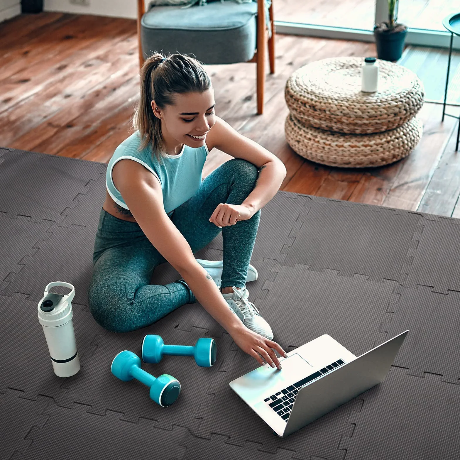 MATANA Suelo de Gimnasio Interconectable Goma Eva Yoga Pilates Goma Espuma Duradera