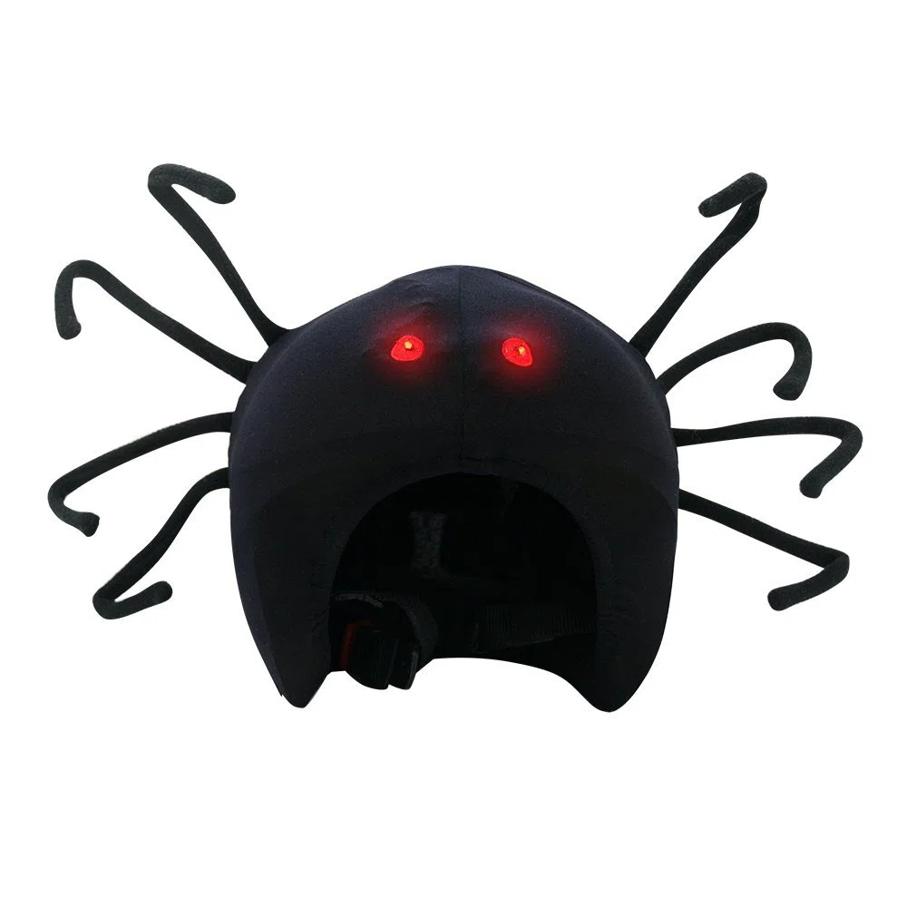 COOLCASC Funda para Casco LED – con Luces para Visibilidad y Seguridad – Compatible con Casco de Bici, Esquí y Skate – Niños y Adultos – Talla Única – Diseño Divertido