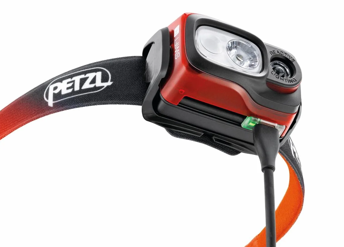 PETZL - Linterna SWIFT RL - Unisex, Naranja, Talla Única