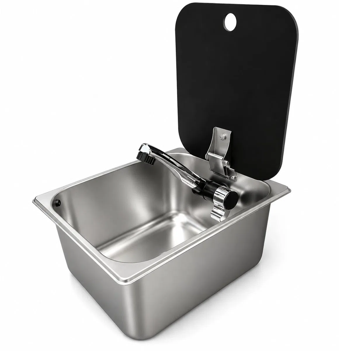 ️Kit Fregadero Camper pequeño con Tapa GARRAFAS A Elegir – Ideal para Kit Camper Furgoneta, Lavabo Caravana y Cocina Camper, Ideal para Muebles Camper