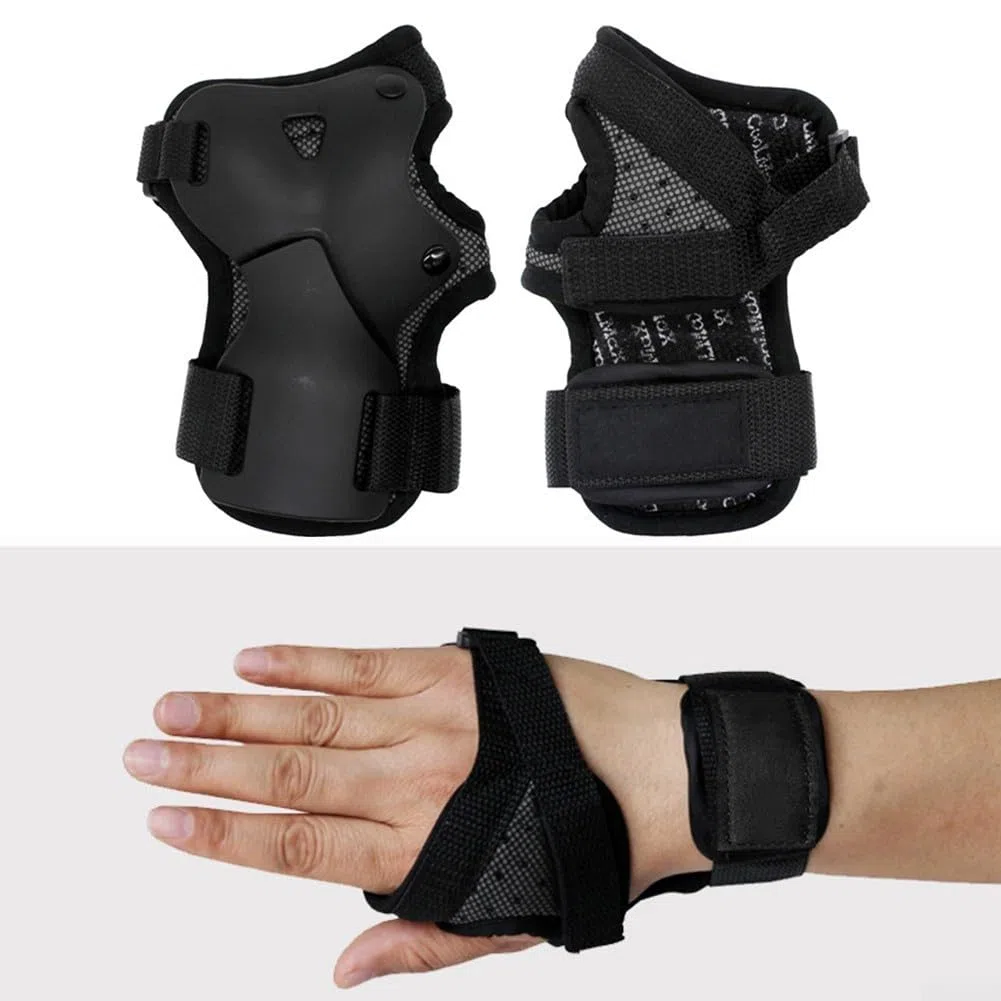 DAZZLEEX 1 par de muñequeras protectoras para patinaje, patinaje sobre ruedas, snowboard y patinaje (L)