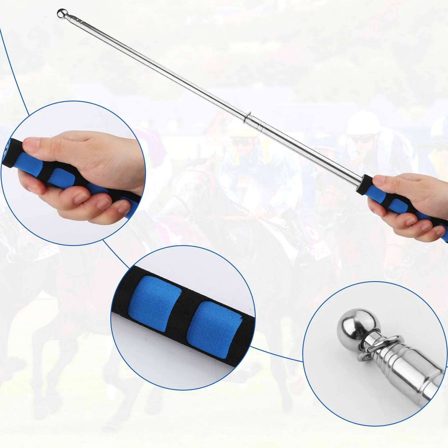 Horse Training Flag, Bandera de Entrenamiento con 1,6m Mástil Telescópico Equipo Entrenamiento Caballos