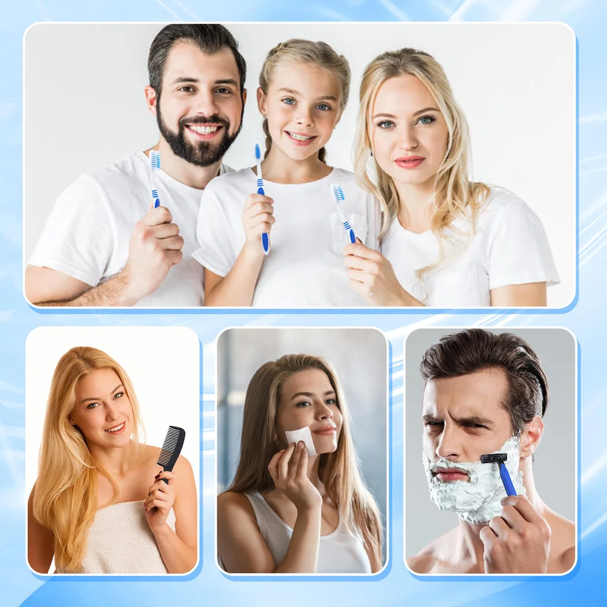 Kits de aseo básicos, empaquetados individualmente, suministros de higiene personal a granel para el cuidado de personas sin hogar