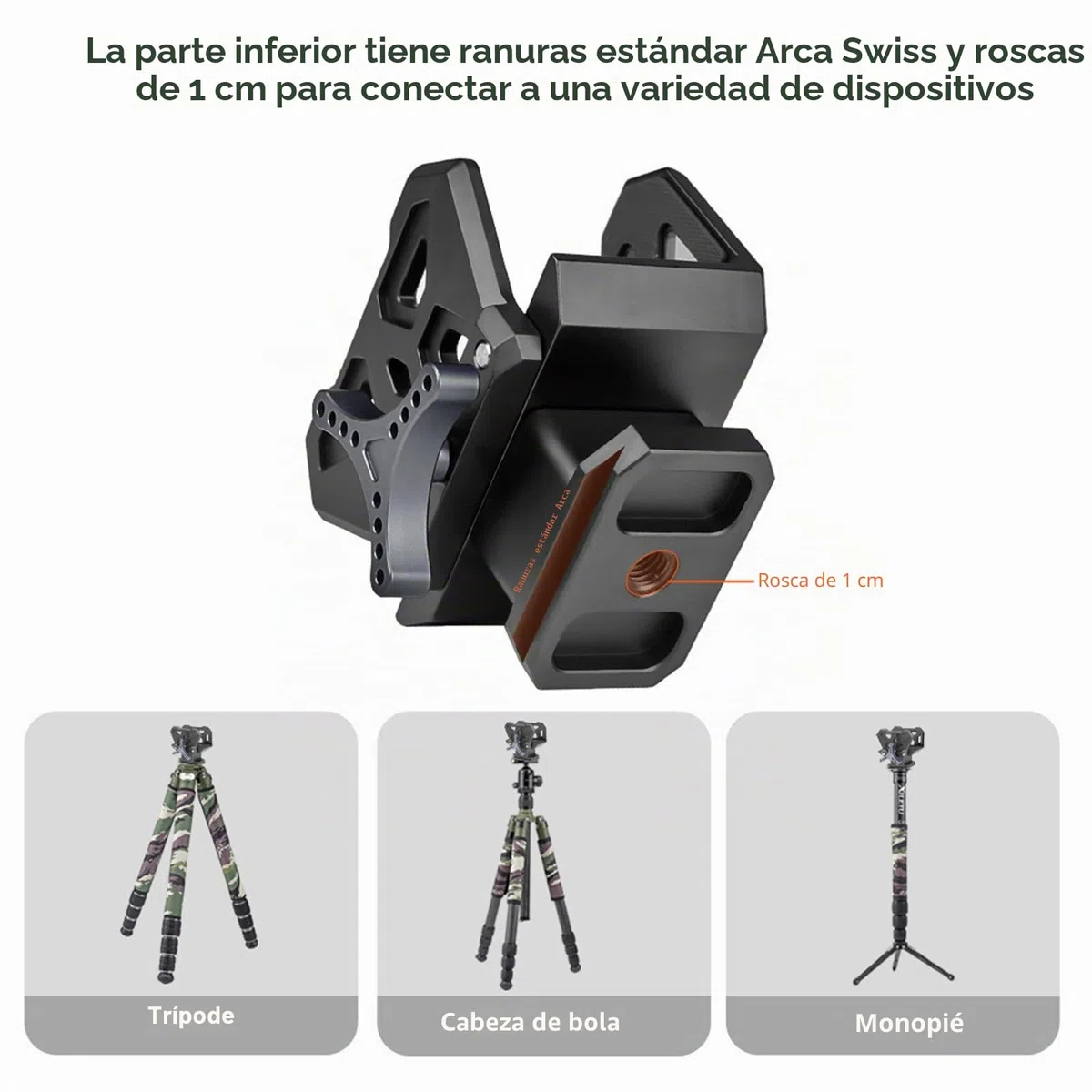 Abrazadera de cabeza de palo de trípode, soporte de exhibición para rifles