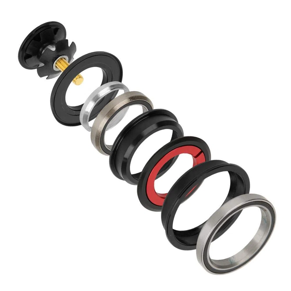Regun Bicicleta Rodamiento de dirección de Bicicleta Headset, Horquilla cónica de aleación de Aluminio Tubo Recto 44/55 mm, Bicicleta de Carretera MTB Accesorios de Ciclismo