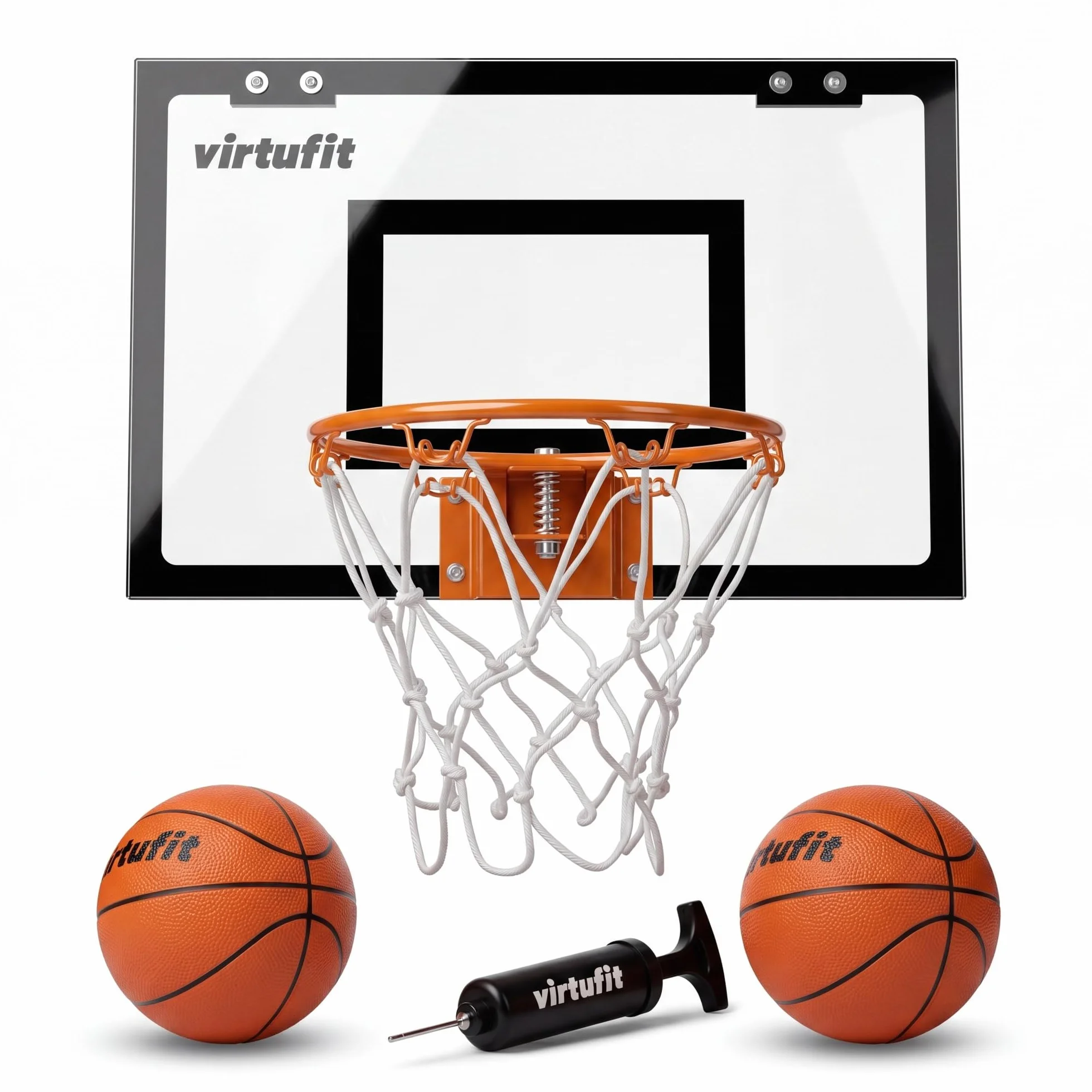 VirtuFit Pro Mini Baloncesto con 2 Bolas y Bomba - Negro