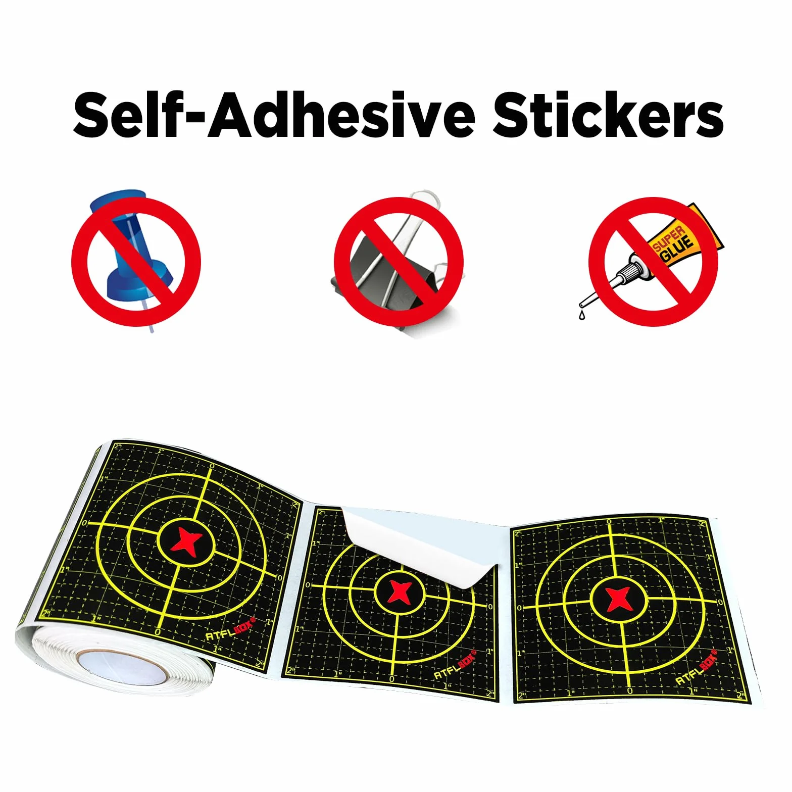 Blancos Autoadhesivos Splatter Fluorescentes 10.2 cm para Rifles Pistola Airsoft BB Gun
