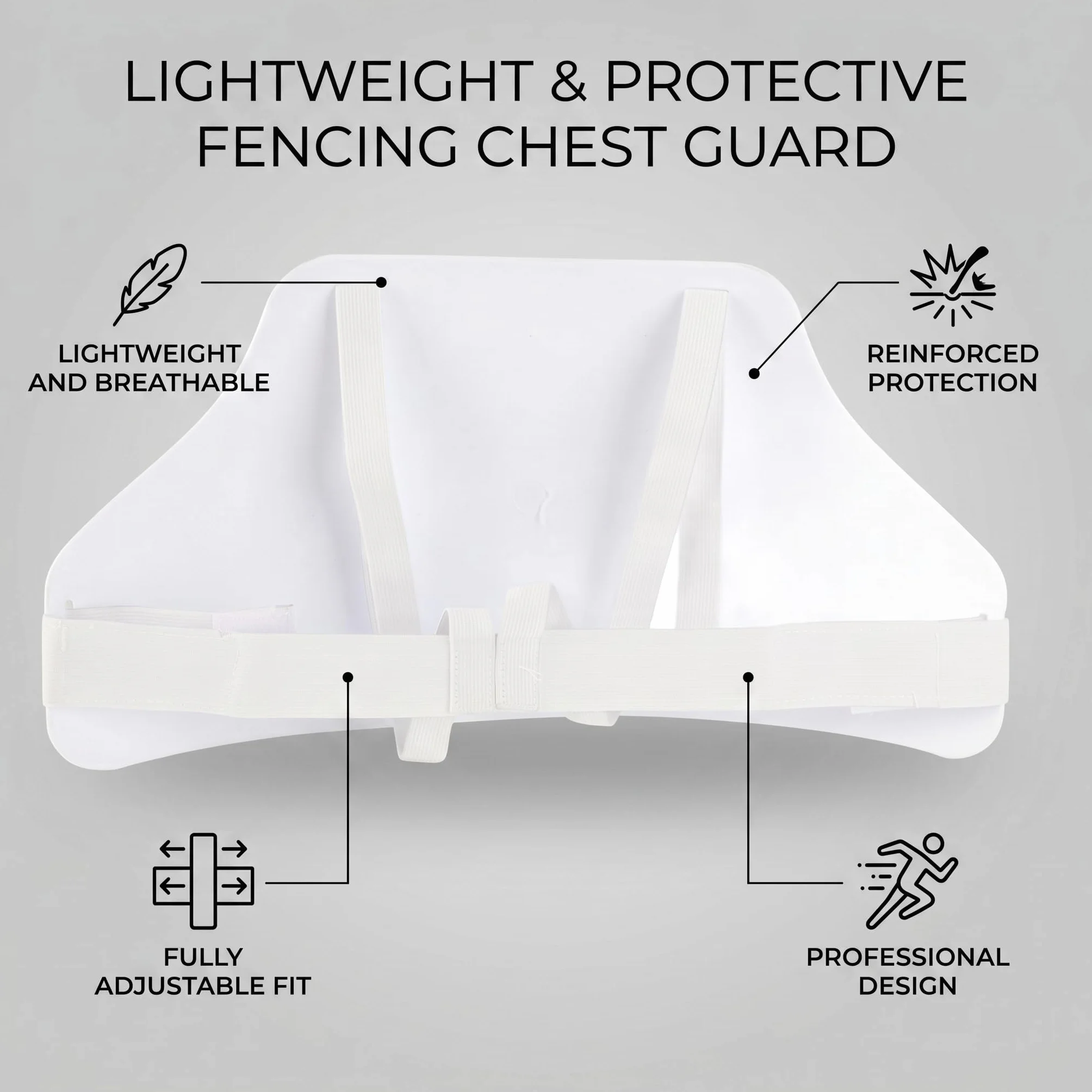 Tbest Protector de Pecho de Esgrima, Correa Ajustable, Plastrón, para Fútbol, Béisbol, Rugby