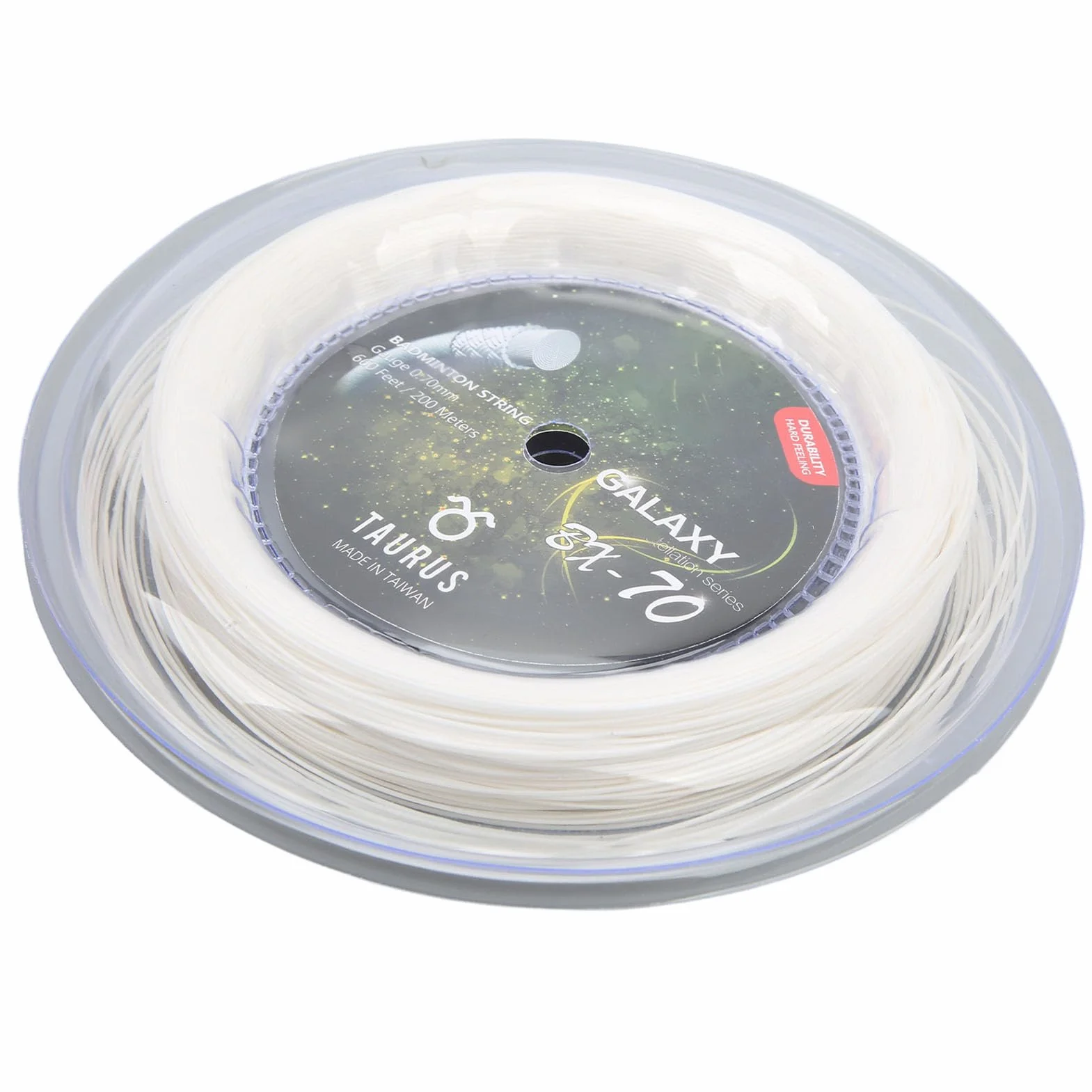 Cadena De Raqueta De Bádminton BX70 De Nylon Alto Elástico 0.7mm De Diámetro Bobina De 200m Amarillo Fluorescente para Entrenamiento Y Juegos Competitivos con Resistencia Mejorada