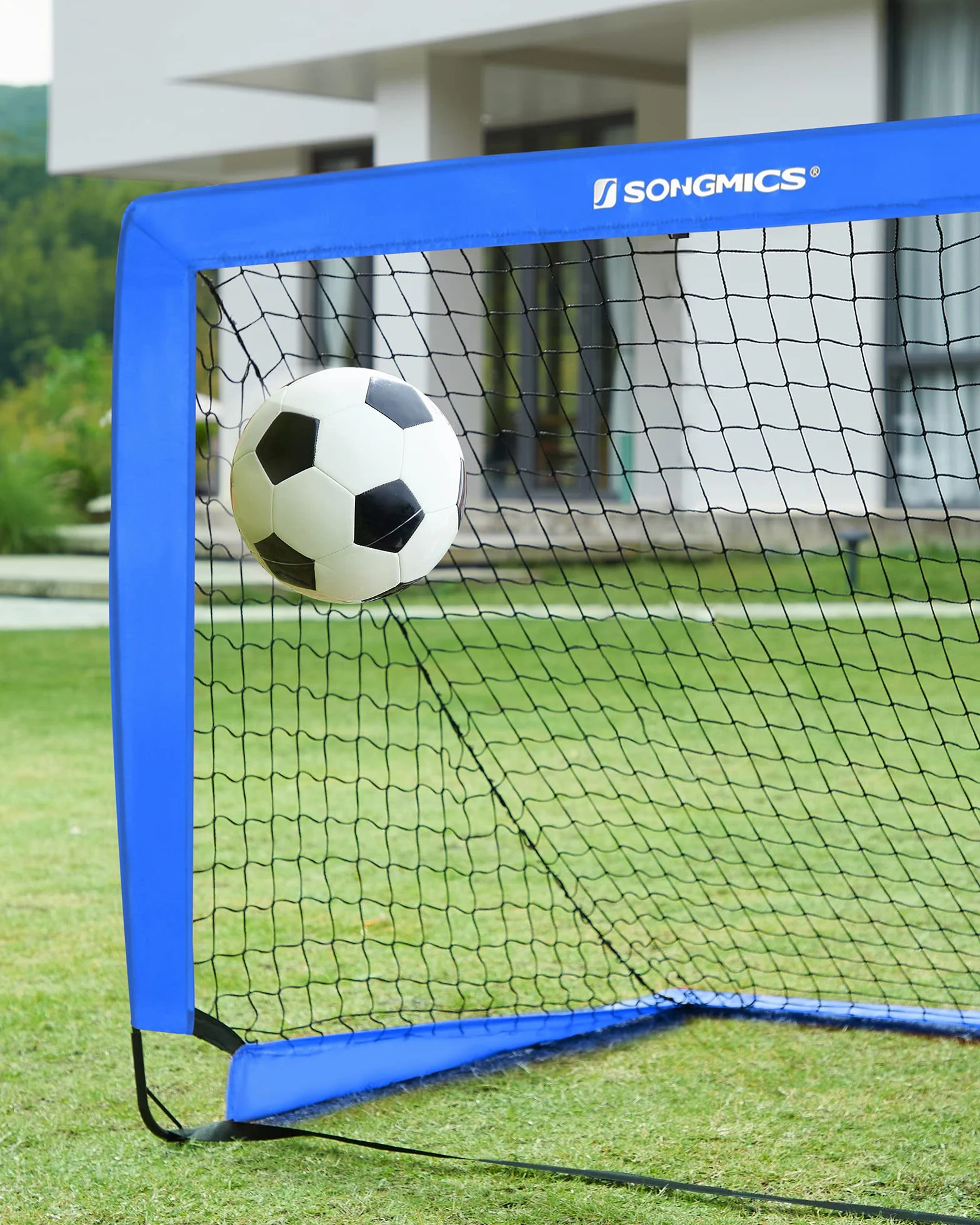 SONGMICS Porterías de Fútbol Plegables para Niños, Fibra de Vidrio Elástica, Tela Oxford, Juego de 2